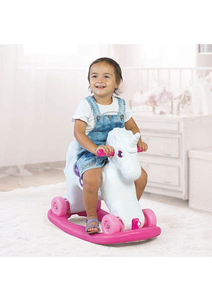 Oyuncak Unicorn Sallanan Tekerlekli At