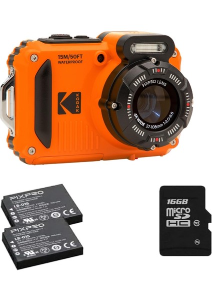 Pixpro Wpz2/4x Su Altı Fotoğraf Makinesi + 16GBSD + 2.lityum Pil