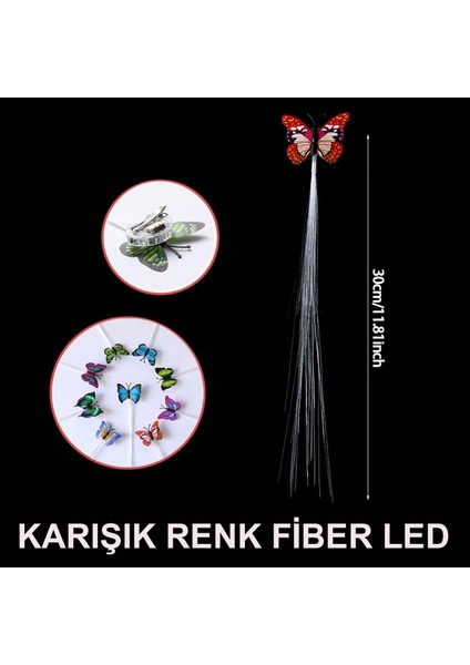 LED Fiber Optik Işıklı Kelebek Saç Klipsi 1 Adet - Lisinya fırsatları