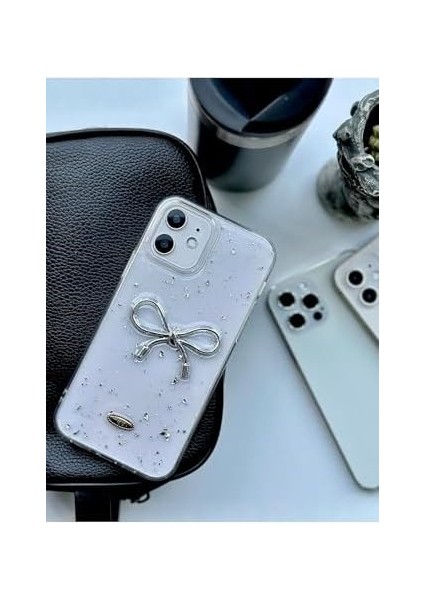 Aksesuar 12 ve 12 Pro Uyumlu Simli Kurdele Oyuncak Tasarımlı Esnek Silikon Kılıf - Simlifiyonk modelleri