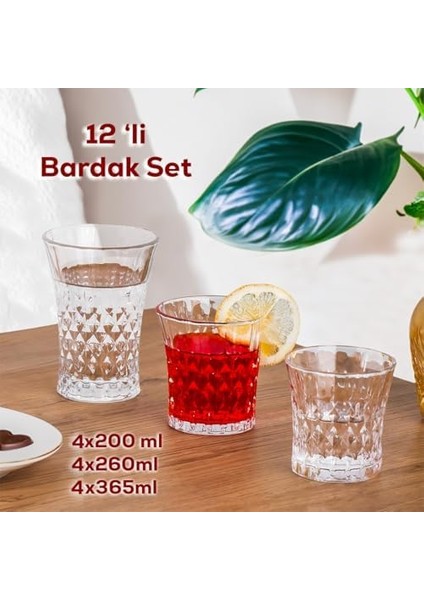 234 12&apos;li Cam Seti - Su, Kahve, Meşrubat Bardağı - Su, Takımı 200ML - 260ML - 365ML fiyatları