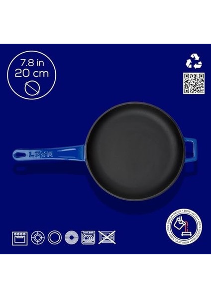 Metal Döküm Kızartma Tavası, 20 Cm, Mavi modelleri