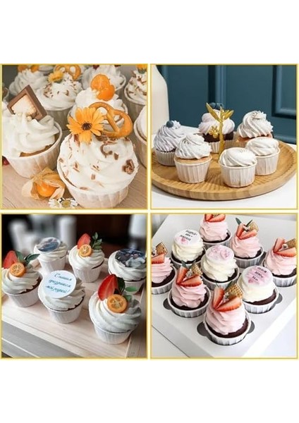 50LI Muffin Kalıbı - Kalıpları, Su Geçirmez ve Yağ Geçirmez Pişirme Kağıtları, Ev Veya Parti Için Folyo Pişirme Kek Kapları - Beyaz modelleri