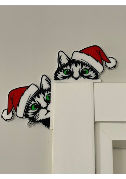 Kedi Figürlü Kapı Süsü, Kapı Köşe Süsü, 3D Kapı Köşe Süsü