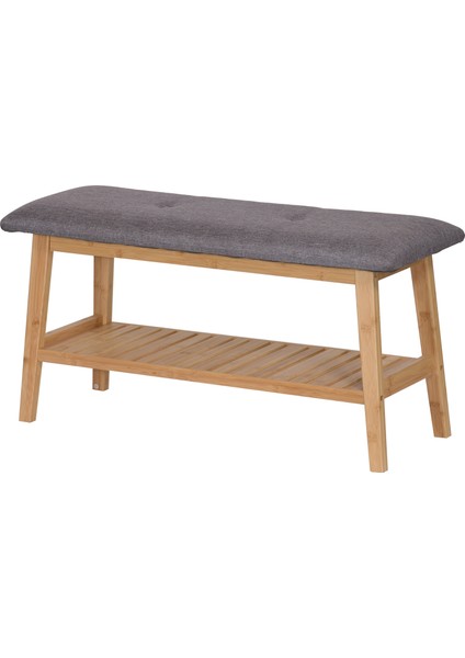 Bambu Ahşap Oturma Bankı ve Ayakkabılık – Gri Minderli, Dekoratif Giriş Bench, Şık Ev Mobilyası, Portmanto Yanı Düzenleyici modelleri