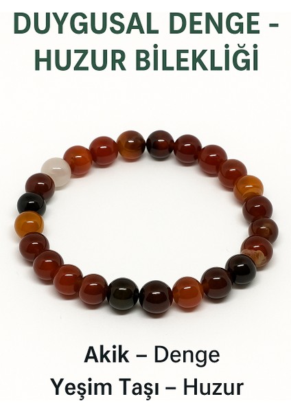 Orijinal Doğal Taş El Yapımı Enerji - Uyum - Denge Sağlayan Bileklik-32