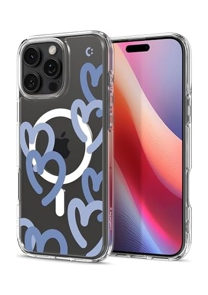 16 Pro Max ile Uyumlu Ince Magsafe Kılıf Ultra Hybrid Sararma Karşıtı Duraclear Hava Kanalı Teknolojisi Askeri Sınıf Koruma Magfit Hearts Denim Tasarım Kapak - ACS08273 fiyatları