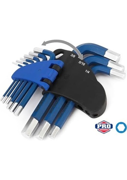 WP222014 9 Parça Boy Cr-V Metrik Profesyonel Allen Anahtar Takımı fiyatları