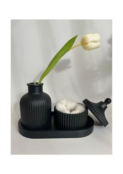 Siyah Seramik ve Mumluk Seti - Modern ve Minimalist Dekorasyon modelleri