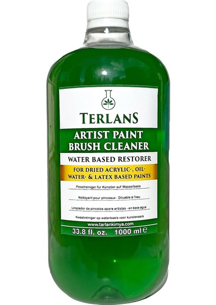 Sanatsal ve Fırça Temizleyici 1000 ml - Yağlı ve Akrilik Temizleyici - Brush Cleaner