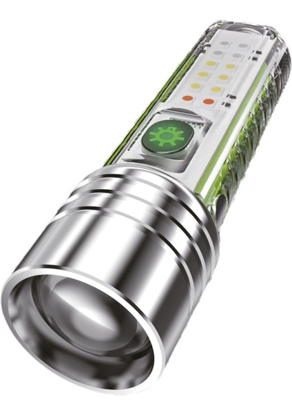 PT-8430 USB Şarjlı El Feneri | Lazer LED + Uv Işıklı Mıknatıslı Fener