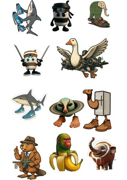 Brainrot Telefon Laptop Notebook Tablet Defter Matara Stiker Etiket ST2037