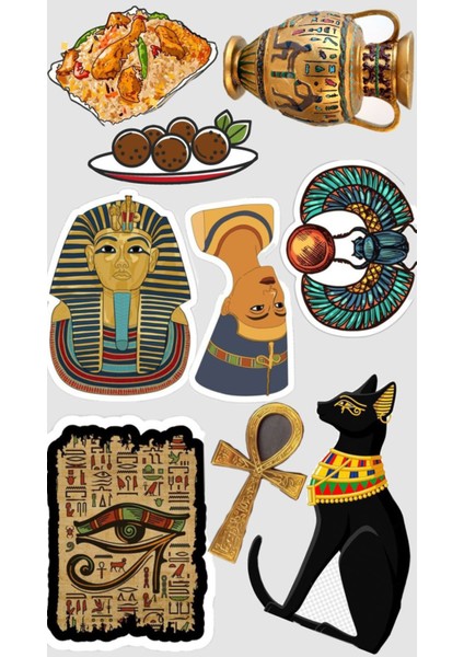 Antik Mısır Telefon Laptop Notebook Tablet Defter Matara Stiker Etiket ST2158