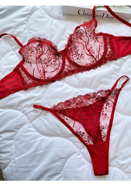 Kırmızı Balenli Bralet Takım