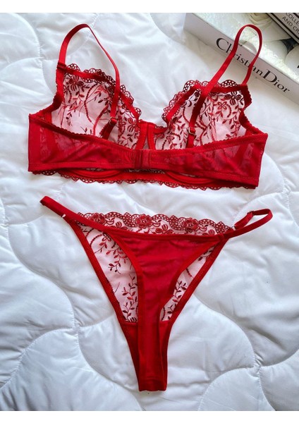 Kırmızı Balenli Bralet Takım modelleri