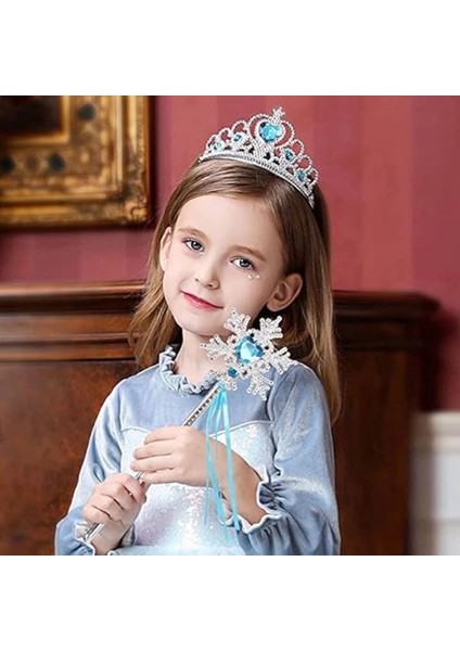 Karlar Ülkesi Elsa Mavi Kalp Tacı ve Kar Temalı Asa Seti fırsatları