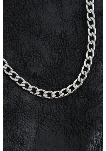 316L Çelik Kalın Klasik Zincir Model Gümüş Renk Erkek Kolye - Lisinya fiyatları