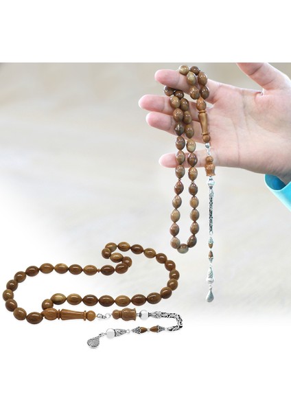 925 Ayar Gümüş Kral Zincir Püsküllü Özel Kesim Exclusive Renk Cilalı Kuka Tesbih fiyatları