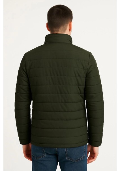 Erkek Bomber Mont Ceket – Su Itici Kumaş, Kapitone Astarlı, Fermuarlı, Kışlık - Haki fiyatları