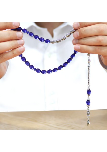 Kararmaz Metal Arnavut Püsküllü Arpa Kesim Isme Özel Yazılı Lacivert Sıkma Kehribar Tesbih fırsatları