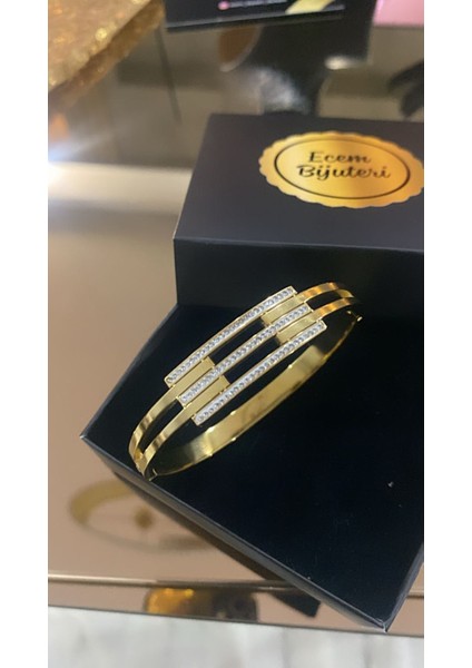 Çelik Altın Kaplama Kaburga Kelepçe Bileklik fırsatları