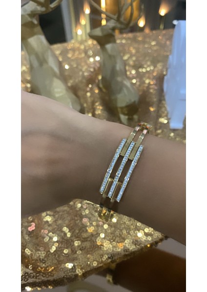 Çelik Altın Kaplama Kaburga Kelepçe Bileklik indirimleri