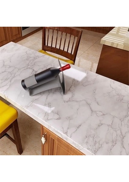 5mt x 60 cm Mermer Desenli Masa Tezgah Mutfak Su Geçirmez Yapışkanlı Folyo Sticker ( Lisinya )