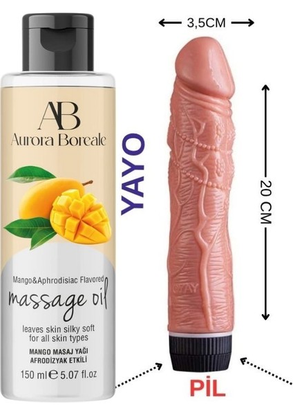 Ginseng ve Ylang Aromalı 150ML Masaj Jel 20 cm Anl Vaginal Kulanım Için 20CM Süper Set Titreşimli Aşkın Deposu 20 cm Anl Vaginal Kulanım Için