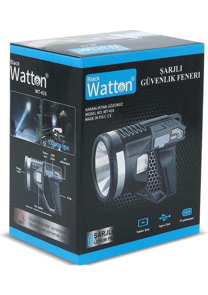 Tripod Şarjlı Güvenlik Feneri WT-416 - Lisinya