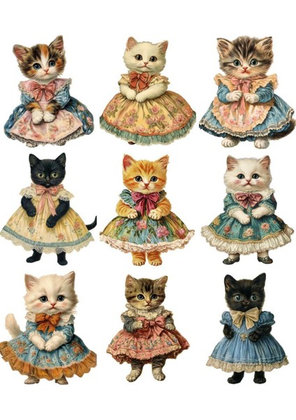 Kedi Telefon Laptop Notebook Tablet Defter Matara Stiker Etiket ST2233