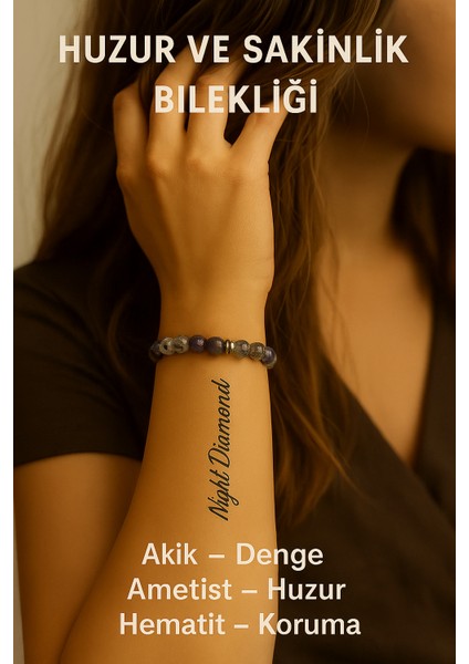 Orijinal Doğal Taş El Yapımı Enerji - Uyum - Denge Sağlayan Bileklik-7