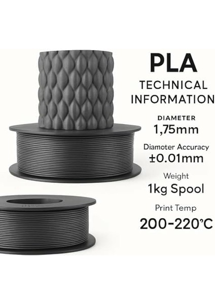 Pla+ Filament 1.75MM 1 kg - Gümüş Gri fiyatları