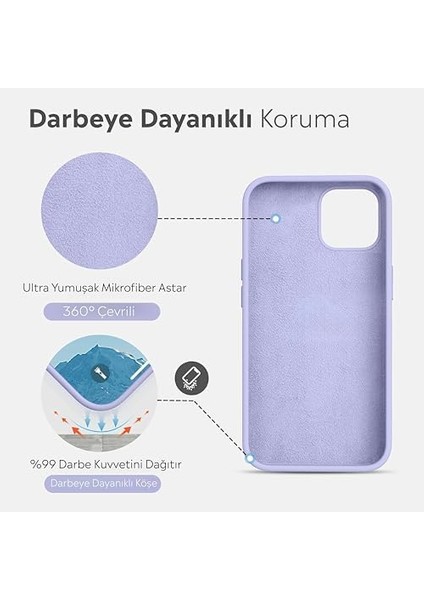 Kılıf Ince Sıvı Silikon 3 Katmanlı Tam Kaplamalı Yumuşak Jel Kauçuk Kılıf Kapak (Koyu Lila, 11) fiyatları