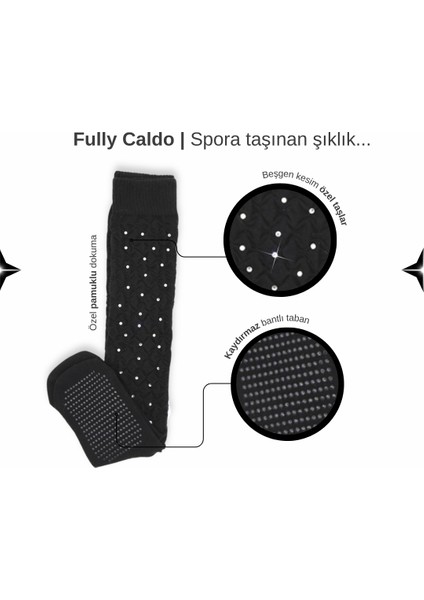Fully Caldo Siyah Kaydırmaz Spor Çorap indirimleri