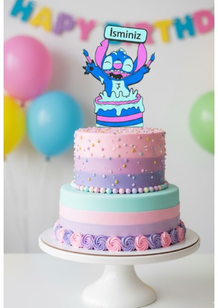 Stitch Isme Özel Pasta Süsü fiyatları