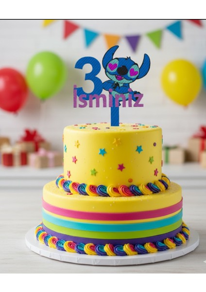 Stitch Isimli 3 Yaş Pasta Süsü