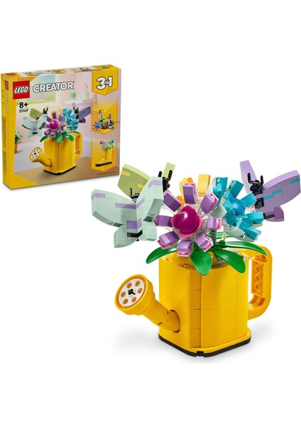 Creator Sulama Kabında Çiçekler 31149-8 Yaş ve Üzeri Çocuklar Için Çizme ve Kuş Modeli Seçenekleri Içeren 3’ü 1 Arada Yaratıcı Oyuncak Yapım Seti, Doğum Günü Hediyesi Fikri (420 Parça)