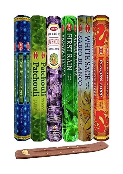 Aromalı 6&apos;lı Tütsü Seti 6X20 (120 Çubuk), Yüksek Kaliteli Tütsü, 45 Dakika Yanma Süresi, Tütsüler modelleri