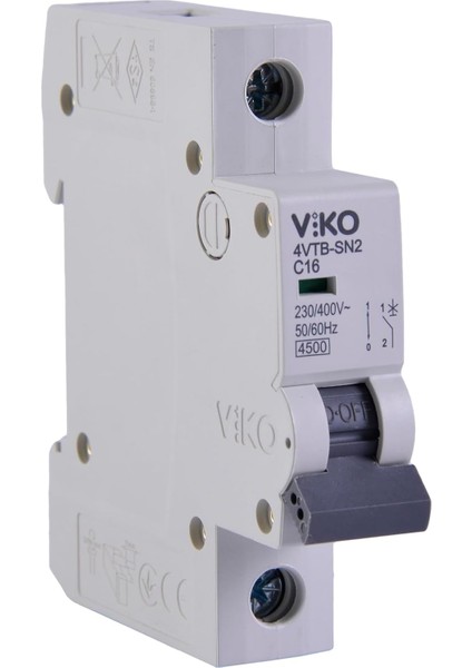4VTB-1C16 Otomatik Sigorta 4,5ka C Tipi 1 Kutup 16A