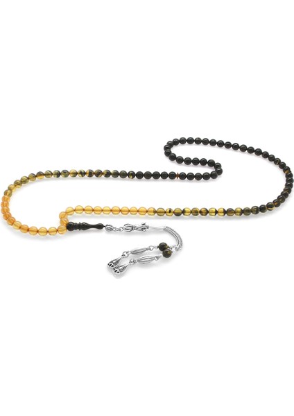 Kararmaz Metal Su Damlası Püsküllü Küre Kesim Süzme Beyaz Siyah Ateş Kehribar Namaz Tesbihi