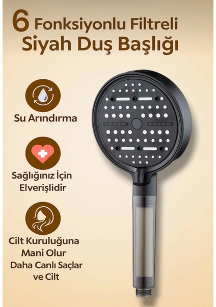 20 Adet Yedek Filtreli Su Tasarruflu ve Kireç Önleyici Özellikli Turbo Duş Başlığı Özel Ürün