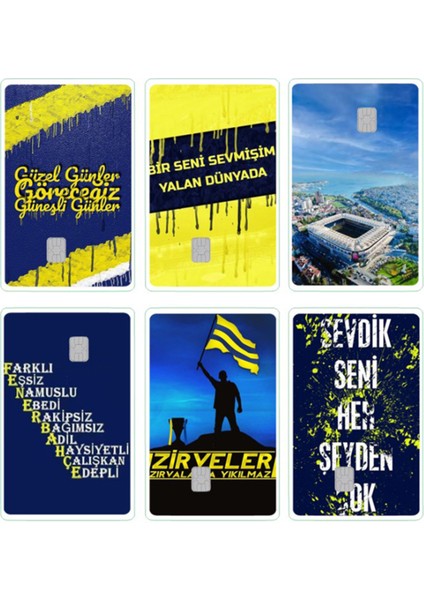 Kart Kaplama Sticter Etiket 6 Adet 60011 Fenerbahçe