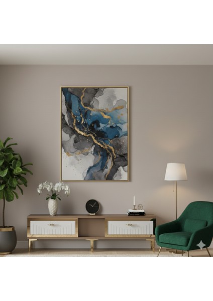 TSA1503DBG - Tuna Tv Stand 150CM Safirmeşe-Beyaz-Altın