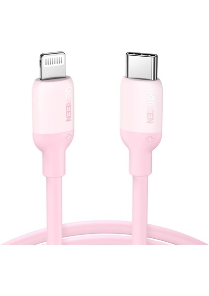 Type-C To Lightning Data ve Şarj Kablosu Pembe 1.5 Metre