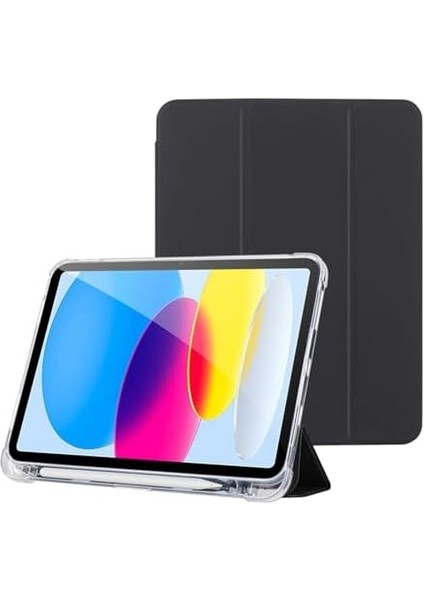 iPad Air 5 / Air 4 10.9 Inç Uyumlu Smart Kılıf, Pencil Kalemlikli, Trifold, Esnek, Mat, Darbeye Tam Dayanıklı Tablet Kılıfı (Siyah) modelleri