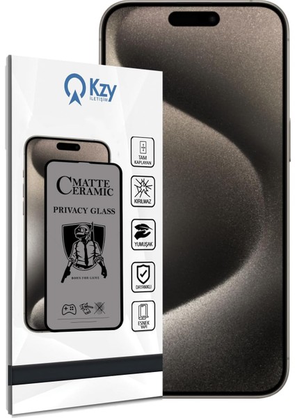 Kzy Iletişim 15 Pro Max ile Uyumlu Tam Kaplayan Mat Seramik Esnek Hayalet Ekran Koruyucu