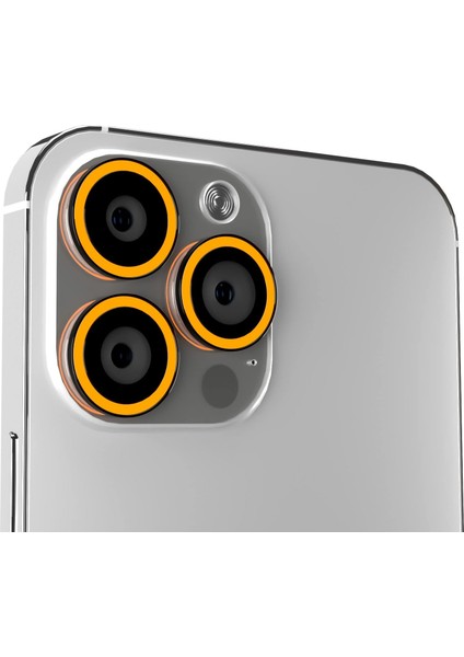 Iphone 11 Serisi / 12 Serisi / 13 Serisi Tüm Modelleri Için Uyumlu Karanlıkta Parlayan Fosforlu Kamera Lens Koruyucu(3&apos;lü Set) (11/11 Pro / 11 Pro Max / 12/12 Mini, Turuncu)