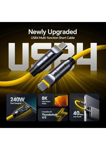 The Future Power 8-In-1 240W Pd 3.1 Süper Hızlı Şarj/ Kablo Seti, Type-C To Type-C,, 2,6m Modüler Uzayabilen, 40GBPS 8k Destekli, Mfı Lisanslı fiyatları