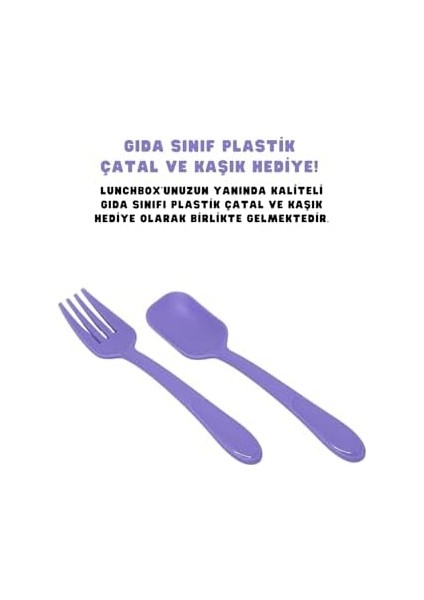 Bento 1030ML Lunchbox Lisanslı Tek Katlı 2 Bölmeli Paslanmaz Çelik Sefer Tası Yemek Kutu (Mor1) modelleri