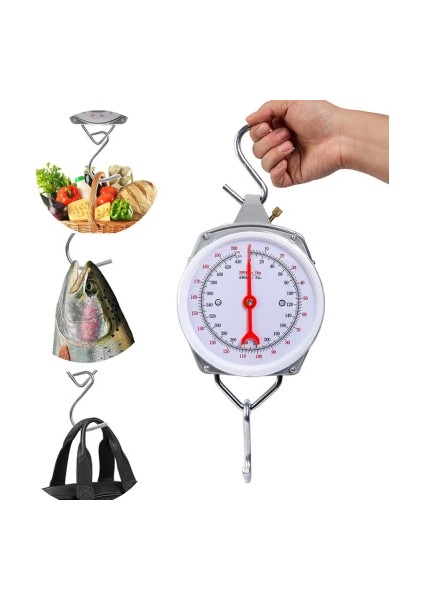 100 kg Kapasiteli Askılı Terazi - Dayanıklı, Net Kadranlı, Çift Ölçü Birimli, Endüstriyel ve Dış Mekan Uyumlu ( Lisinya )